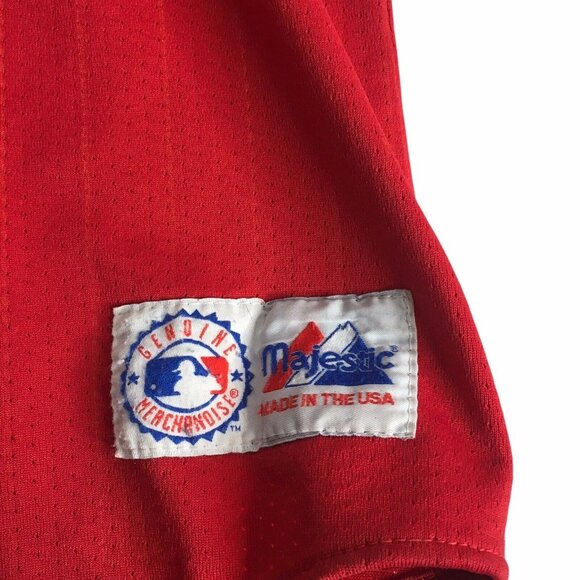 Vintage Rare Majestic Atlanta Braves MLB Red Baseball Jersey Made In USA Size XL - Picture 11 of 16